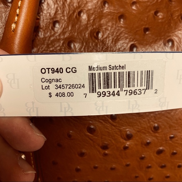 Dooney & Bourke Ostrich Medium Satchel Bag Cognac - Picture 6 of 6